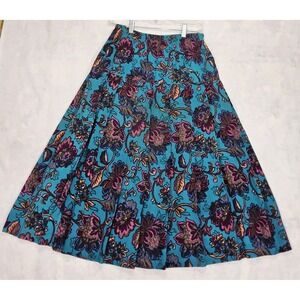 Vtg Sag Harbor Skirt M / 10 Cowgirl Western Floral Midi Tapestry Cottagecore